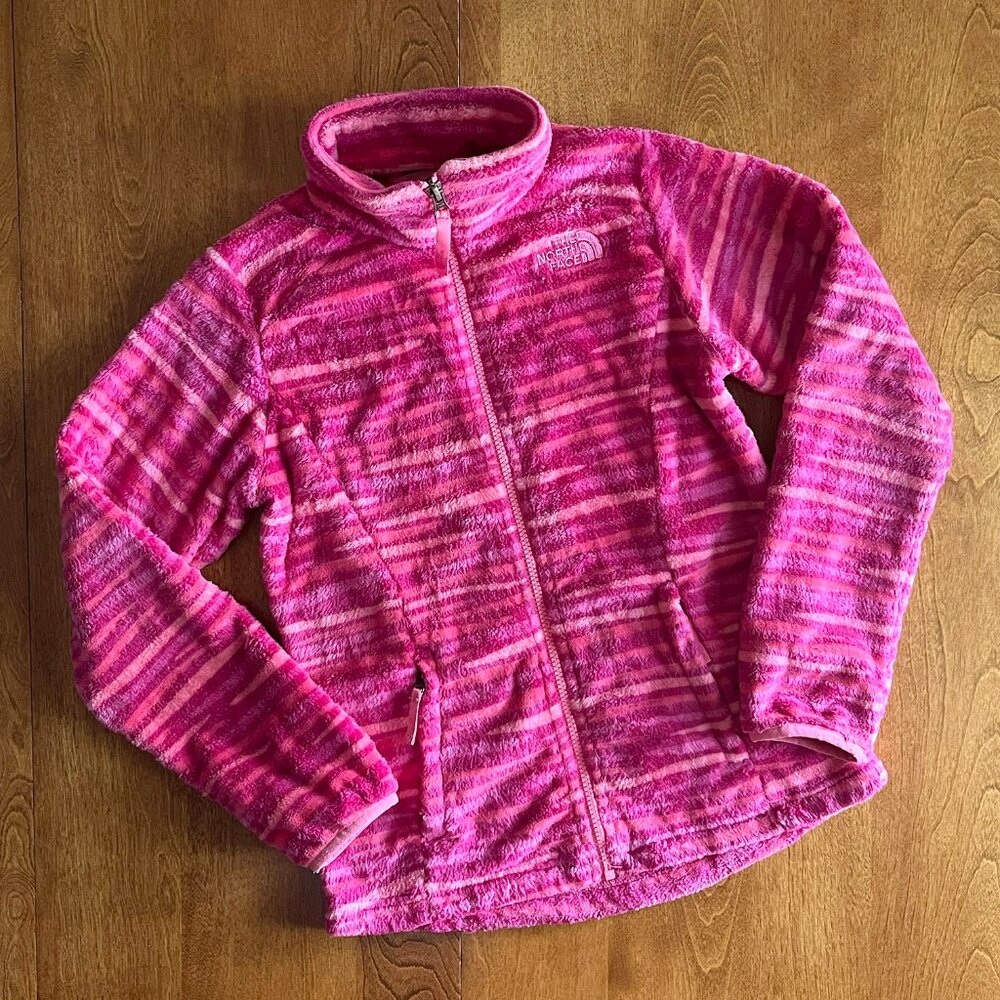 The North Face pink plush fleece jacket M 10/12